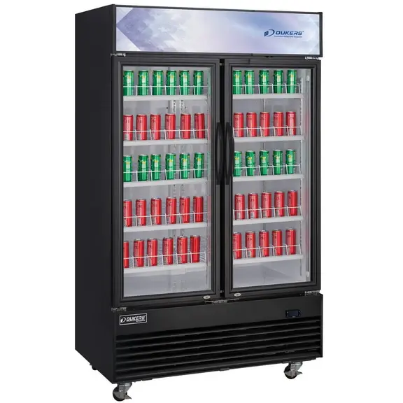 DSM-41R Commercial Glass Swing 2-Door Merchandiser Refrigerator
