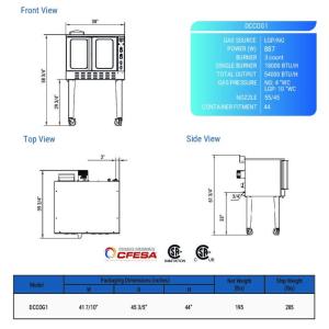 DCCOG1 Single Convection Oven